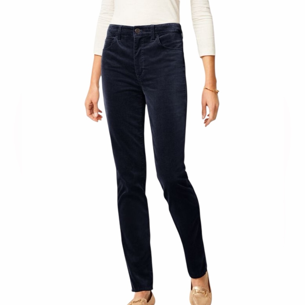 Talbots Black Velveteen High-Rise Straight Leg Jean8